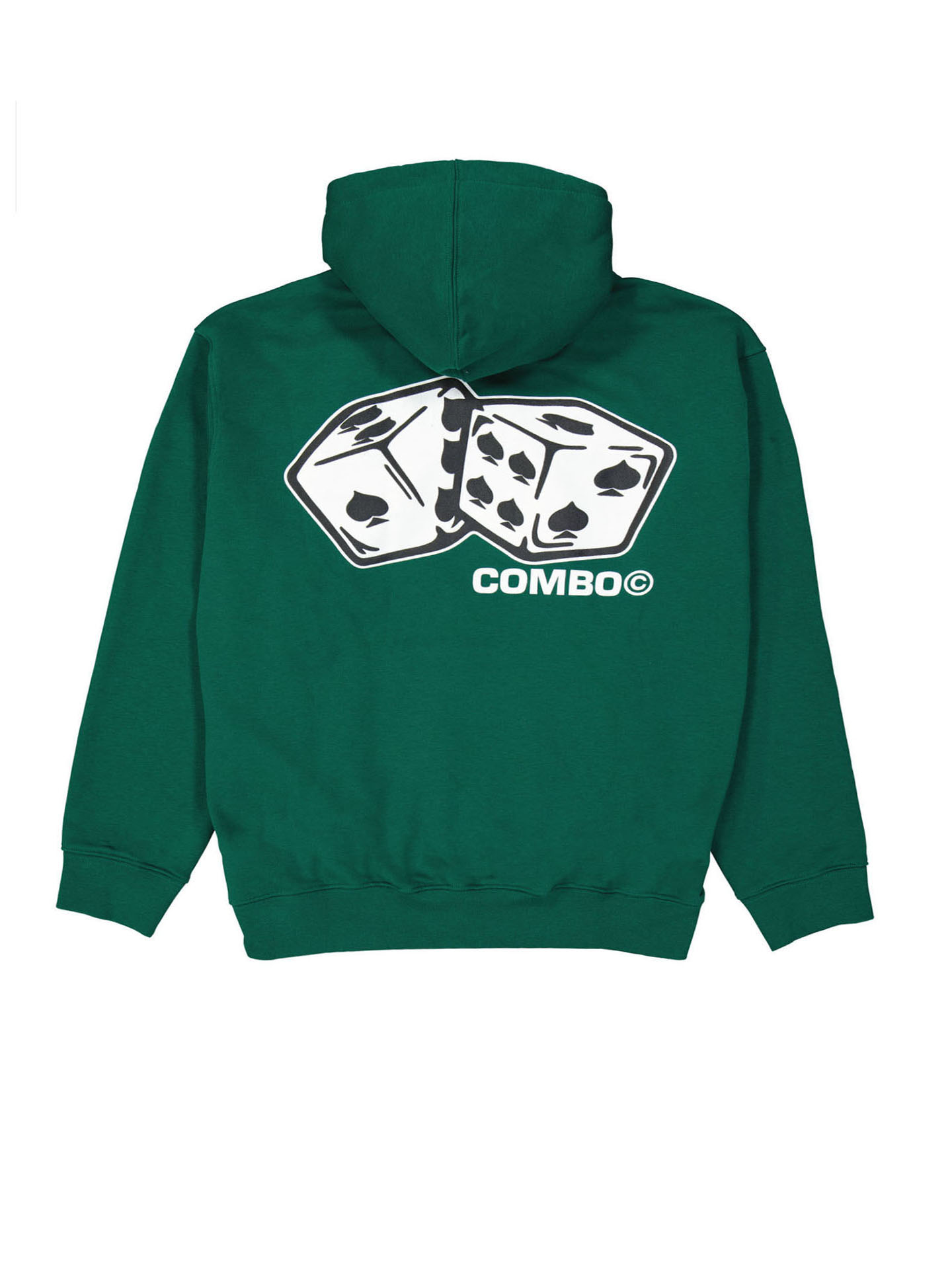 felpa con cappuccio stampa retro dadi