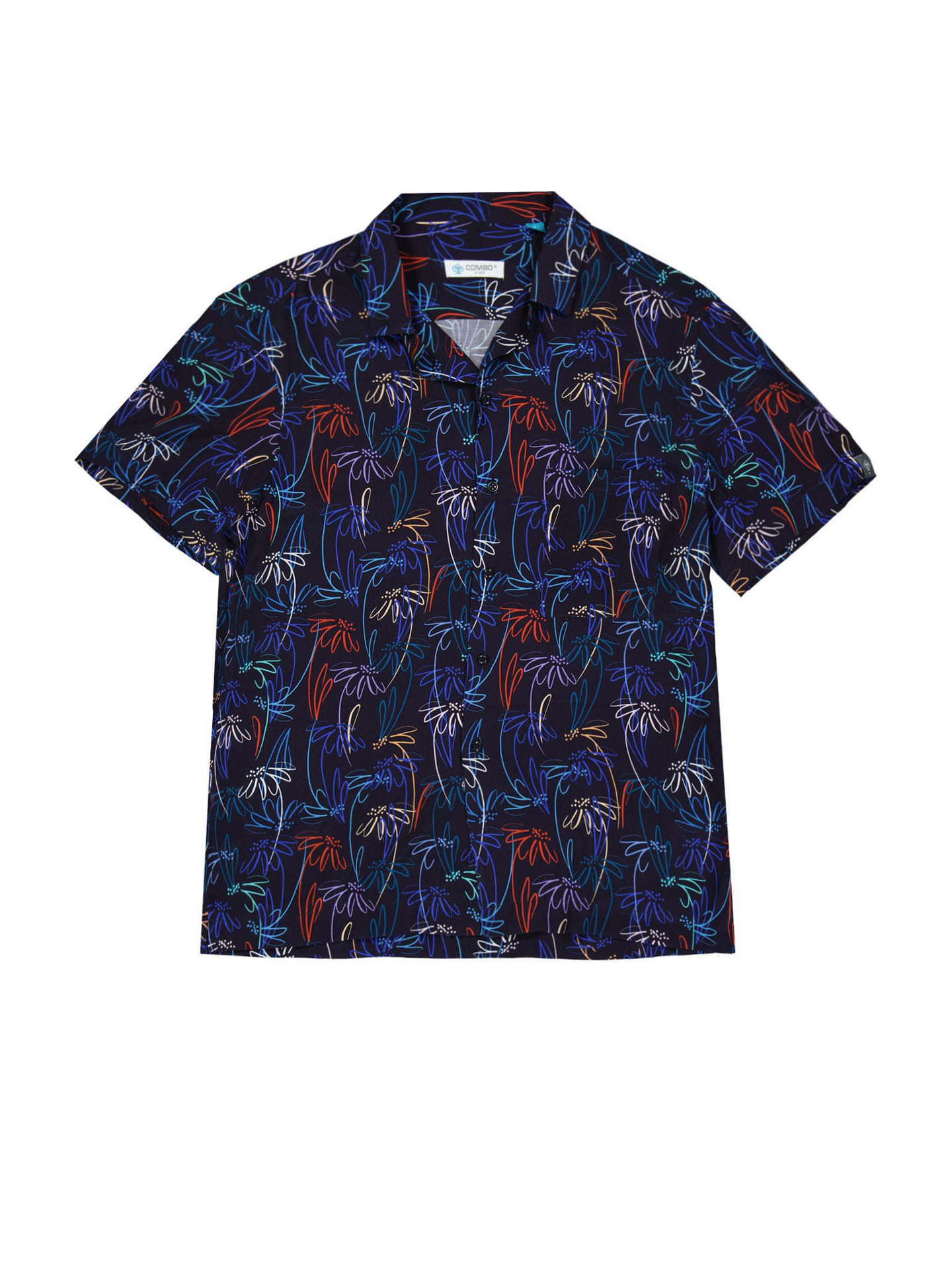 camicia m c bowling fantasia flowers